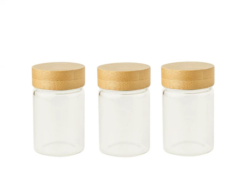 Round Glass Canisters Set (3 pcs) 0.75L - Natural
