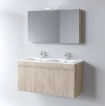 Σετ Έπιπλο Μπάνιου OMEGA Μπεζ 120 9SOM120BODW Πάγκο 120x44x60 με δύο γούρνες