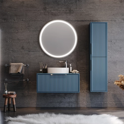 Σετ Έπιπλο Μπάνιου HOLE Μπλε MDF 18mm Λάκα 85 9SHOL085BLS