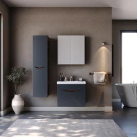 Σετ Έπιπλο Μπάνιου SMILE Ανθρακί MDF 18mm Λάκα 65 9SSMI065ABM