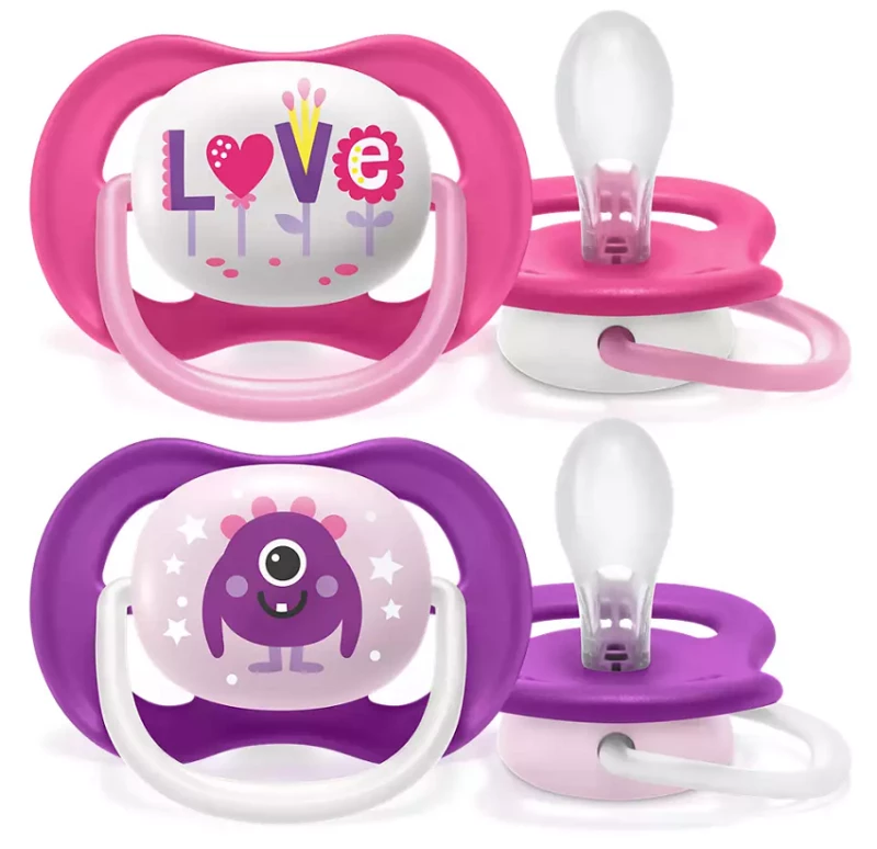 Philips Avent Πιπίλα Ultra Air, 6-18 μηνών+, Love Pink (2 τεμάχια)