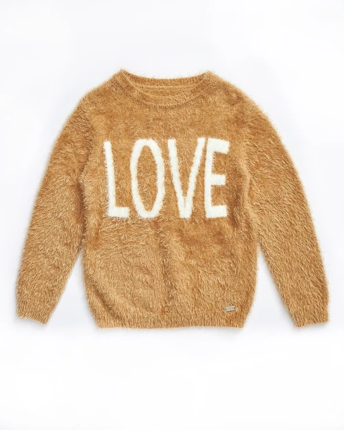 Εβίτα Fashion Πουλόβερ Love, Μπεζ