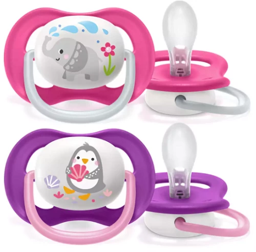 Philips Avent Πιπίλα Ultra Air, 6-18 μηνών+, Elephant Pink (2 τεμάχια)