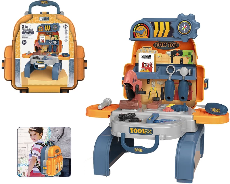 ΠΑΓΚΟΣ ΕΡΓΑΛΕΙΑ 23 ΤΕΜ 3 ΣΕ 1 BACKPACK 25x28x12cm ToyMarkt 913179