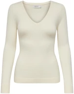 Πουλόβερ "V-neck" εκρού (Εκρού)
