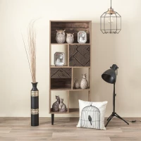Βιβλιοθήκη "Home"Μαύρο Grey Oak 60x29.5x150Εκ Fylliana