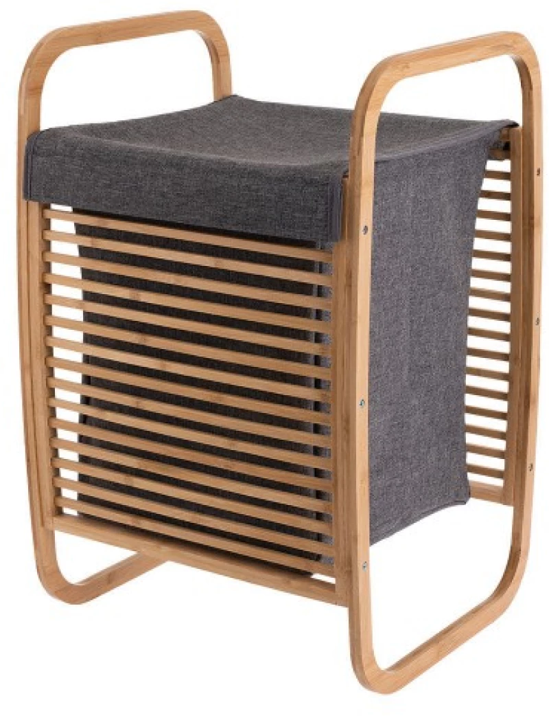 Καλάθι Απλύτων Bamboo με Θήκη Πολυεστερα 40x35x60.5εκ Estia