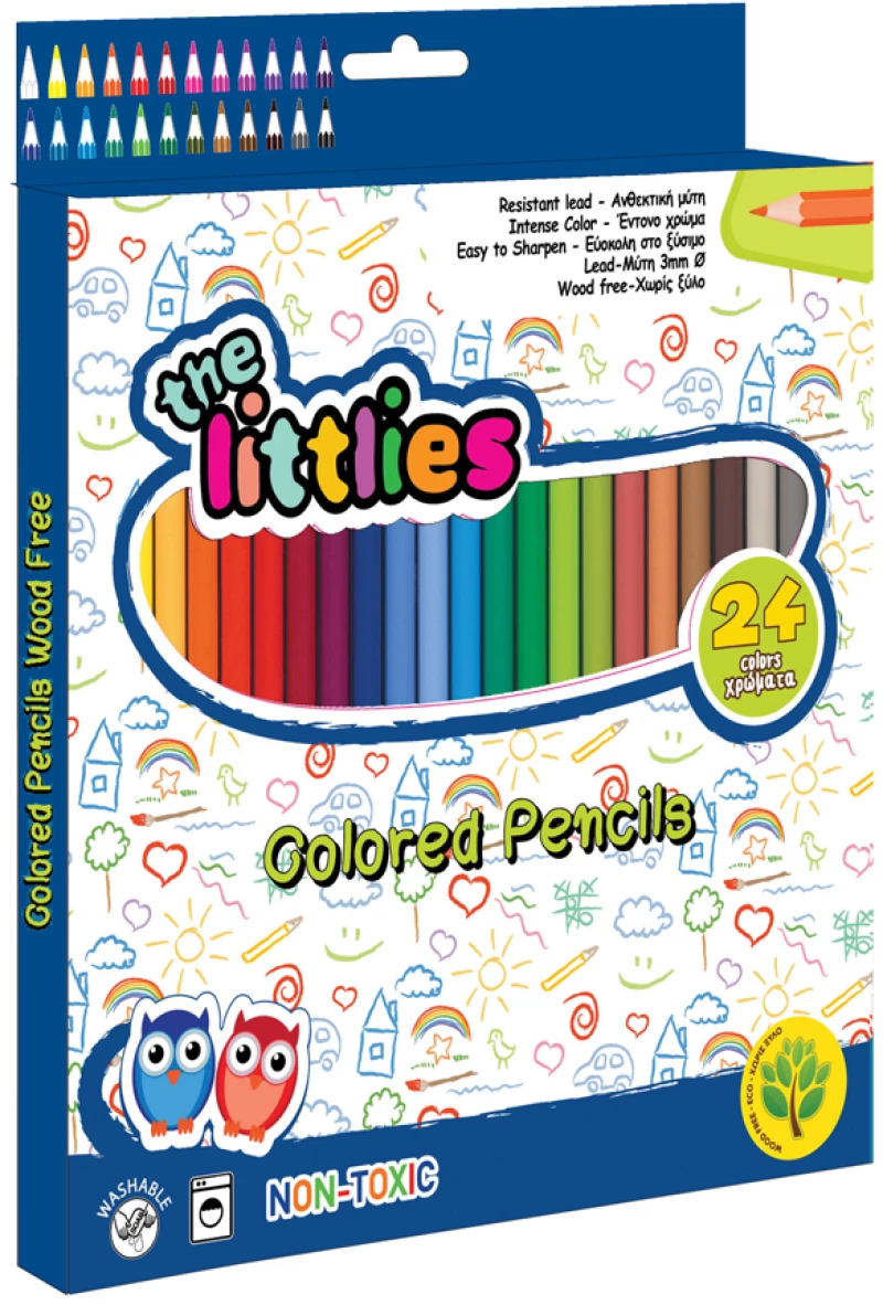 Ξυλομπογιές Wood Free 24 Χρώματα The Littlies