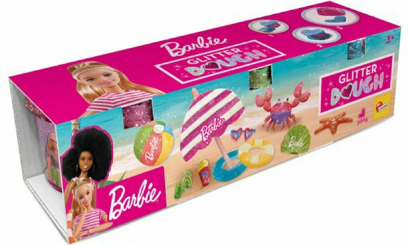 Πλαστελίνη Γκλίτερ Barbie Kit Camper Με 3 Βαζάκια Καρδιά