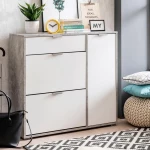 Παπουτσοθήκη Arco 2 Γκρι Concrete Λευκό 102x33x94.5Εκ Fylliana