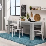 Τραπέζι Τραπεζαρίας Domus 135 Γκρι Concrete Λευκό 135x80.5x74.5εκ