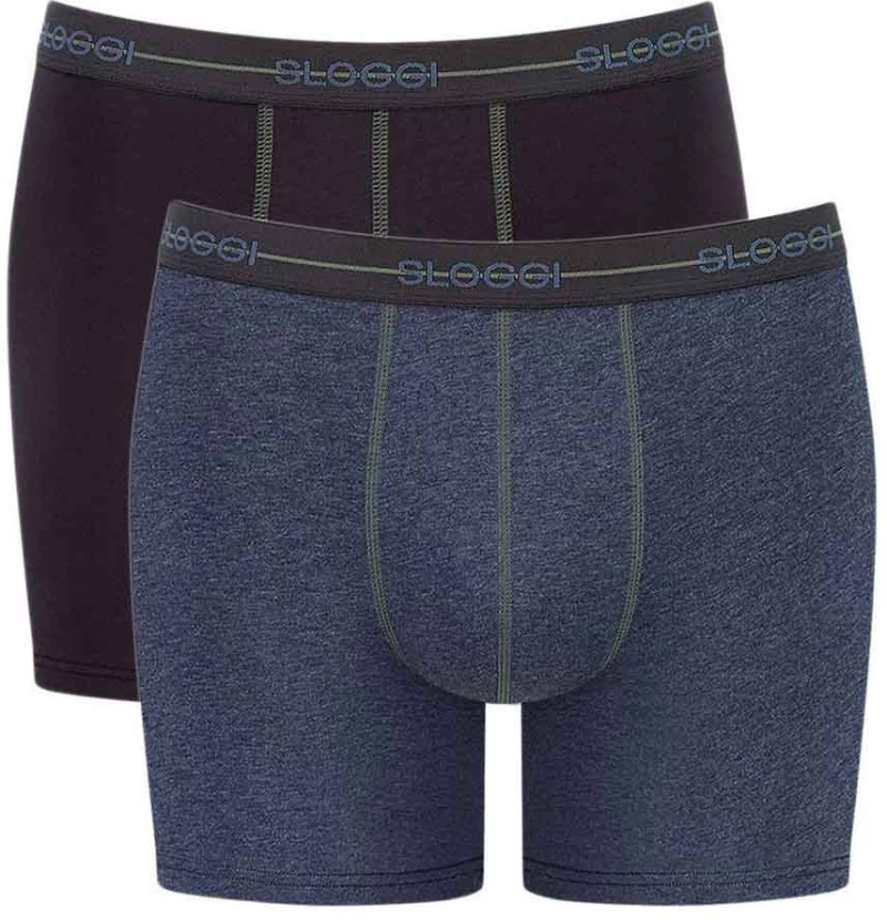 SLOGGI BOXER MEN START SHORT V004 / I4 10206948 - ΠΑΚΕΤΟ 2 ΤΜΧ - ΜΠΛΕ ΜΕΛΑΝΖΕ-ΑΝΘΡΑΚΙ