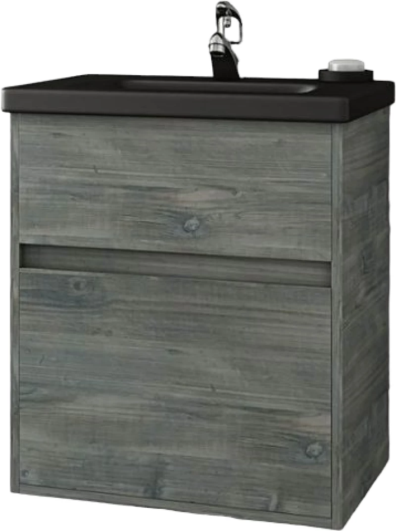 Instinct 55 Smoked/Black - Βάση Επίπλου Με Μαύρο Νιπτήρα (55x46)