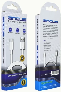 Καλώδιο Σύνδεσης και Φόρτισης Ancus Flow E44 USB σε Micro-USB 2.0A 480Mbps Data Transfer Λευκό 1μ.