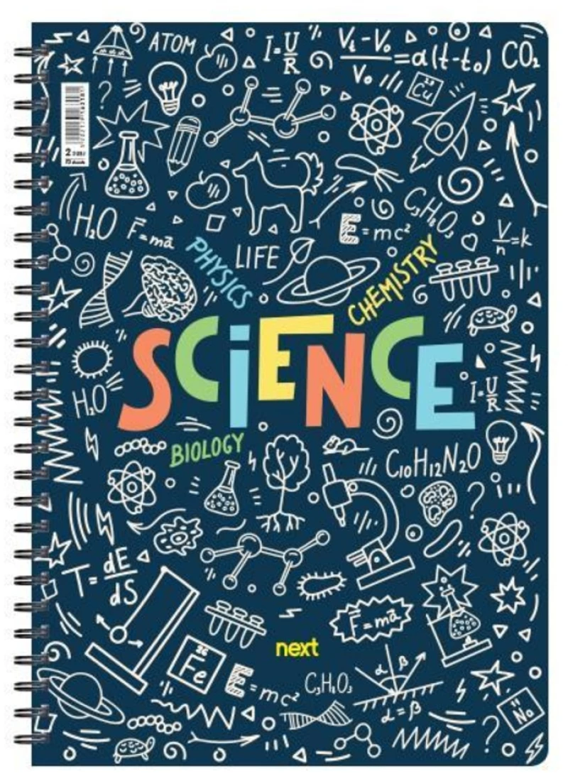 338171 Next trends Science τετράδιο σπιράλ 17x25εκ. 2θεμ., 70φ. (ΣΕΤ 3 ΤΕΜΑΧΙΩΝ)