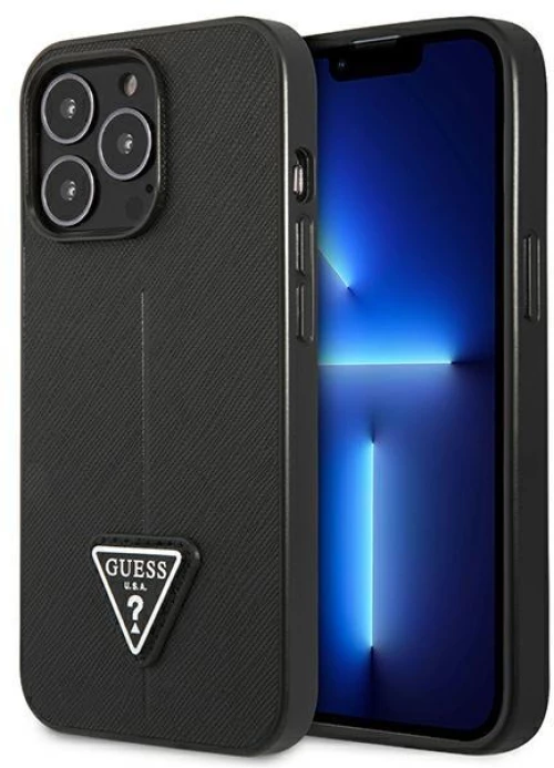 Guess GUHCP14XPSATLK Θήκη για iPhone 14 Pro Max 6,7 "black / black hardcase SaffianoTriangle Logo*