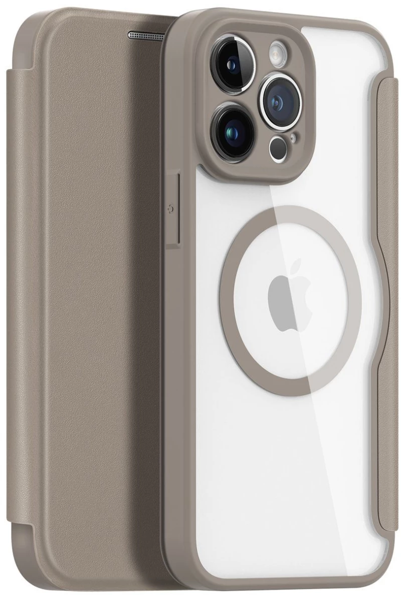 Dux Ducis Skin X Pro case Θήκη για iPhone 14 Pro Max MagSafe magnetic flip case beige*