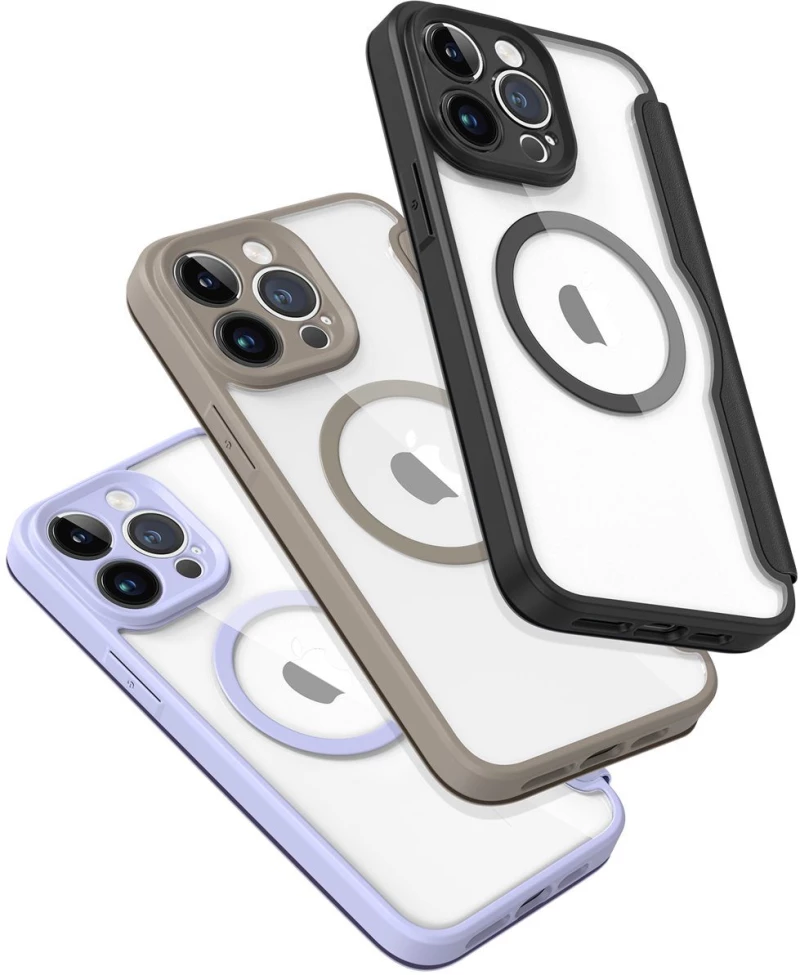 Dux Ducis Skin X Pro case Θήκη για iPhone 14 Pro Max MagSafe magnetic flip case beige*