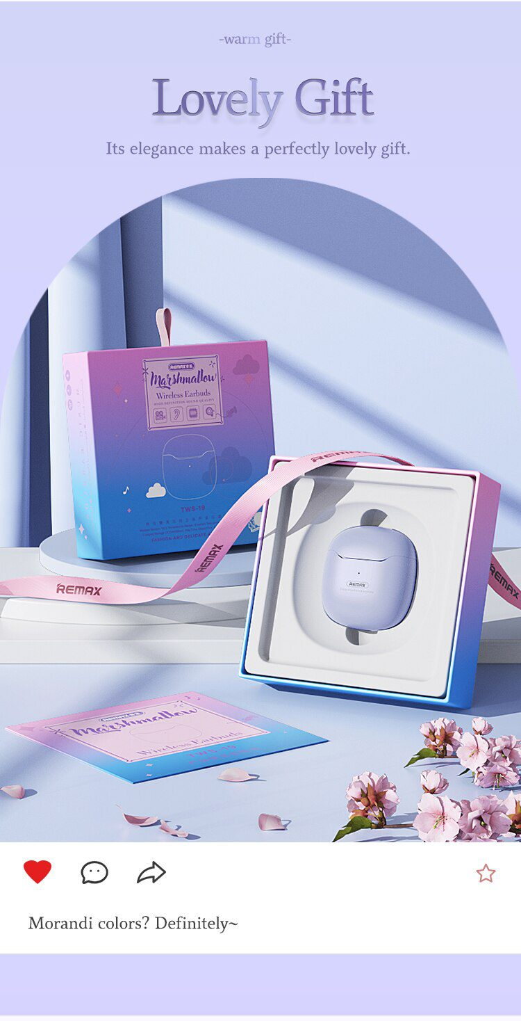 Remax TWS-19 Earbud Bluetooth Handsfree PURPLE*