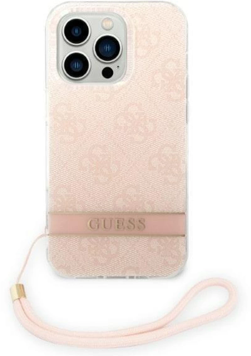 Guess GUOHCP14LH4STP Θήκη για iPhone 14 Pro 6.1 "pink / pink hardcase 4G Print Strap*