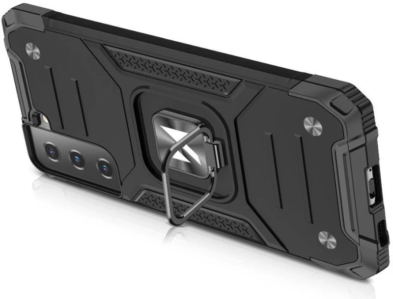 Wozinsky Ring Armor Case Kickstand Tough Rugged Cover Θήκη για Samsung Galaxy S21 FE black