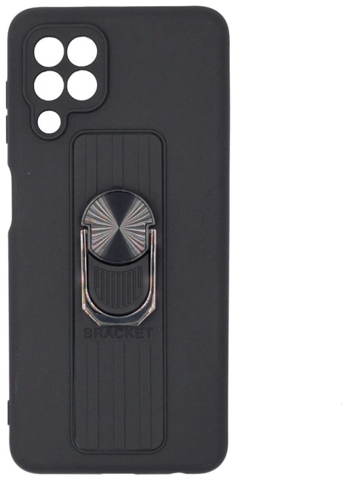 Ring Case silicone case with finger grip and stand Θήκη για Samsung Galaxy A22 4G black*