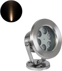 GloboStar® UNDERWATER-DEDY 90426 Υποβρύχιο Επιφανειακό Φωτιστικό Σποτ Ειδικό για Σιντριβάνια - Πισίνες - Τζακούζι LED 6W 540lm 30° DC 24V Αδιάβροχο IP68 Μ12 x Π7.5 x Υ14.5cm Θερμό Λευκό 2700K - Ανοξείδωτο Ατσάλι SS304 - 3 Years Warranty
