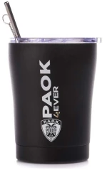 Estia Coffee Mug PAOK BC Ποτήρι Θερμός με Καλαμάκι 350ml