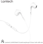 LAMTECH HANDSFREE STEREO 3,5mm JACK WITH MIC WHITE