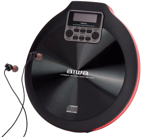 AIWA PORTABLE CD PLAYER WITH EARPHONES RED