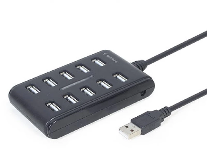 GEMBIRD 10-PORT USB 2.0 HUB BLACK
