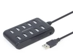 GEMBIRD 10-PORT USB 2.0 HUB BLACK