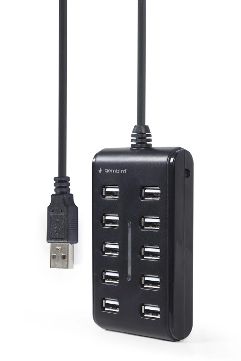 GEMBIRD 10-PORT USB 2.0 HUB BLACK