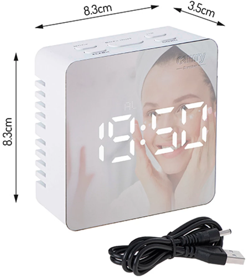CAMRY LED ALARM CLOCK WHITE