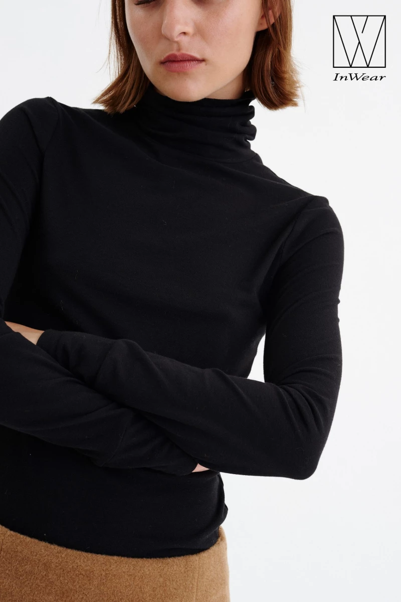 Μαύρη ζιβάγκο μπλούζα Fondal Inwear Μαύρο