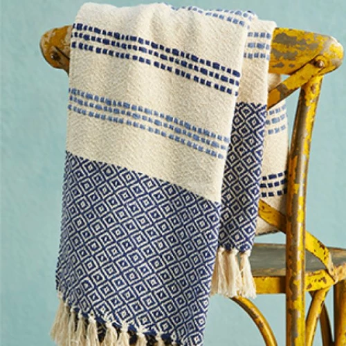 ΡΙΧΤΑΡΙ 130X170 TAARA ΜΠΛΕ ΒΑΜΒΑΚΕΡΟ