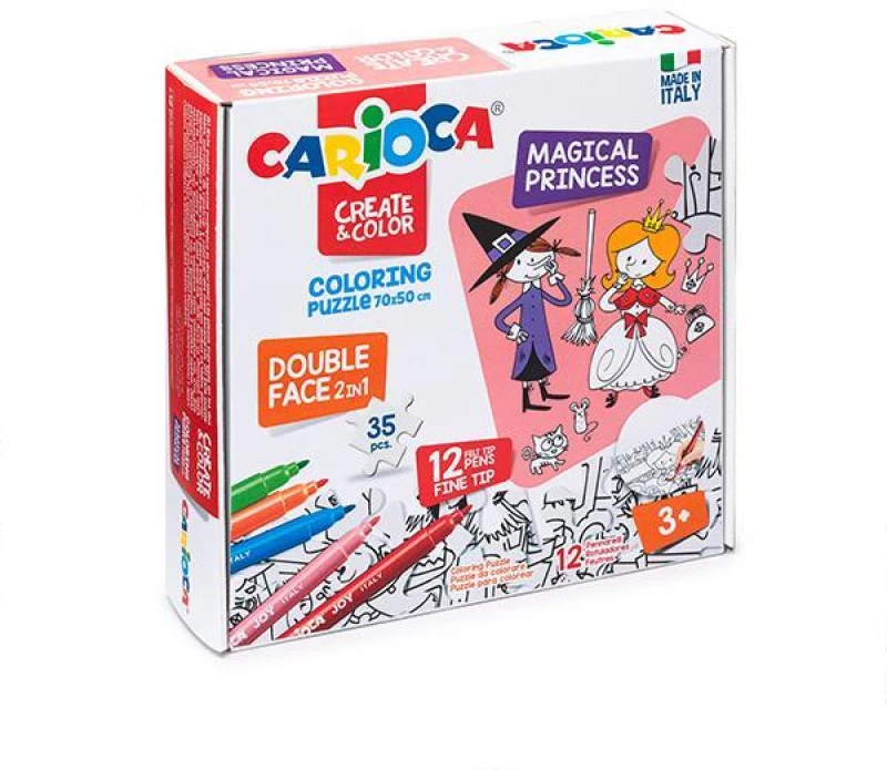 CARIOCA PUZZLE 2ΣΕ1 ΧΡΩΜΑΤΙΖΩ "MAGICAL PRINCESS" 35 ΤΕΜ. 70X35ΕΚ.