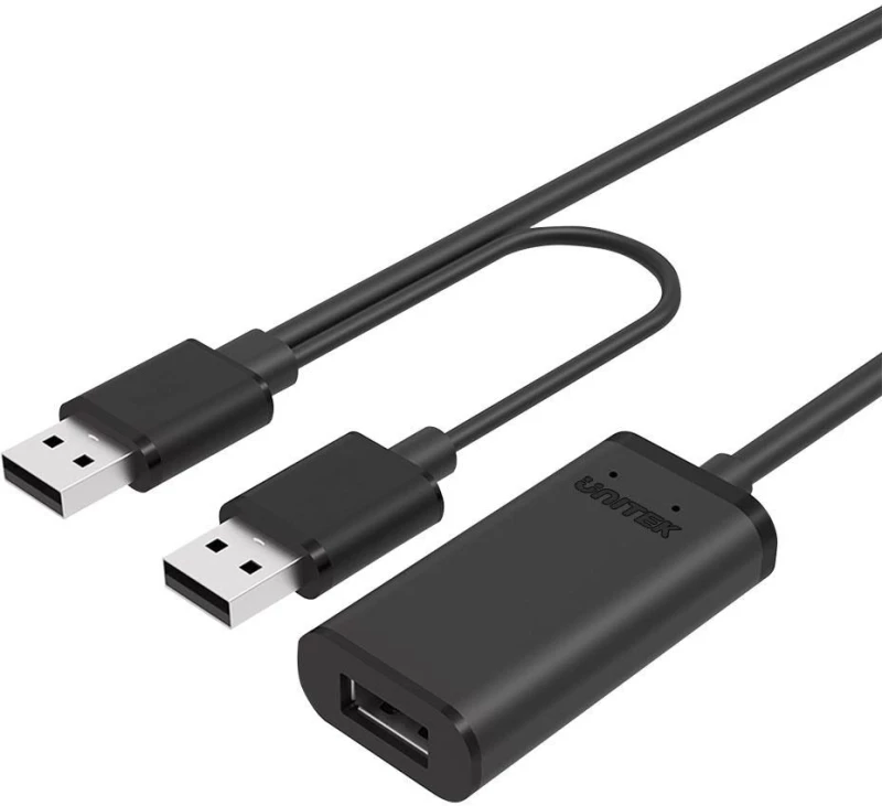 UNITEK Y-278 USB cable 10 m USB 2.0 2 x USB A USB A Black