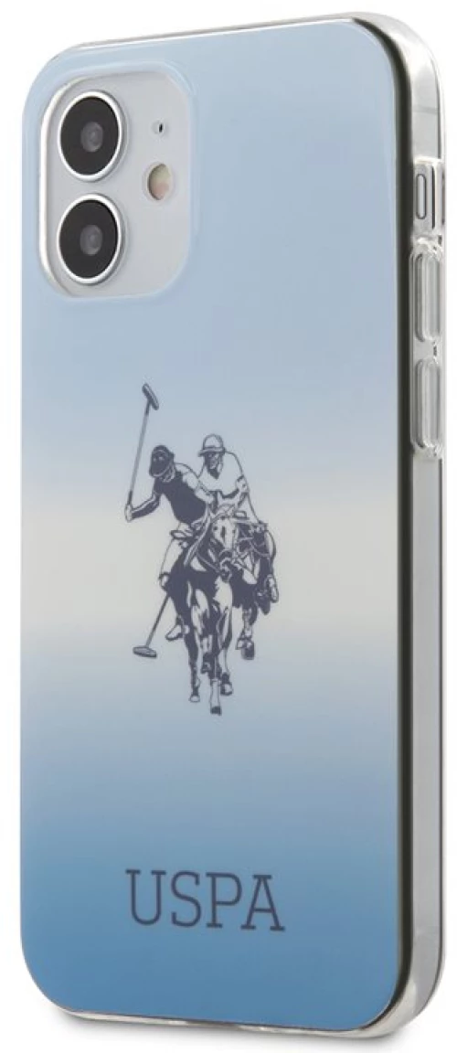 US Polo Assn Dh & Logo Gradient - Etui iPhone 12 Mini (blue)