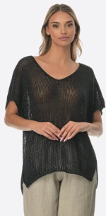 Μπλούζα Γυναικεία V Sweater Μαύρη