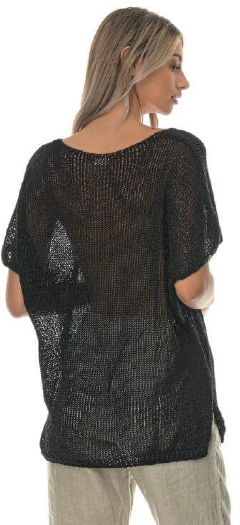 Μπλούζα Γυναικεία V Sweater Μαύρη