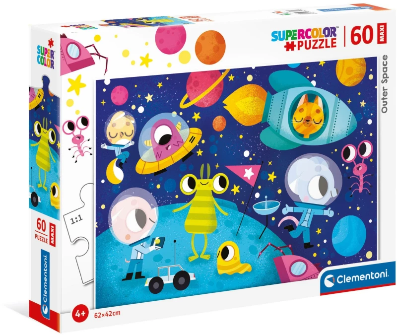 Clementoni Παιδικό Παζλ Maxi Super Color Διάστημα 60 τμχ
