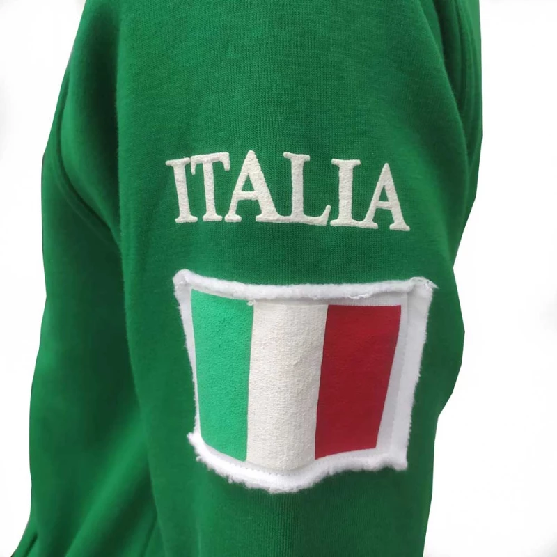 Φούτερ zipper με κουκούλα United Cotton MJ6 Green