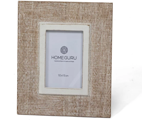 Ξύλινη φωτογραφοθήκη με ανάγλυφο σε σχήμα zigzag 10X15cm HomeGuru ID162