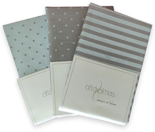 Σεντόνια King size σετ 4τμχ 290x270cm Otto almas striped - puncte Γαλάζιο