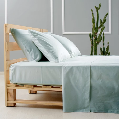 Σεντόνι διπλό 160x200+35cm με λάστιχο Otto Almas Minimal Μπλε Ανοιχτό