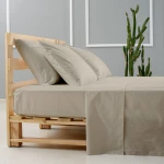 Σεντόνι μονό 100x200+35cm με λάστιχο Otto Almas Minimal Εκρού