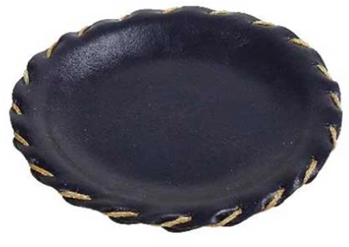 Σουβέρ Στρογγυλό από Δερματίνη Μπλε Navy 10.5cm σετ 3 τμχ Espiel LTB10K48-1