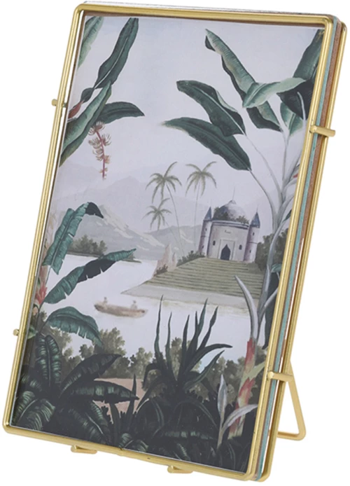 Φωτογραφοθήκη 10x15 χρυσή κορνίζα κ  τροπικό θέμα 13x17.5cm Homeguru HE252