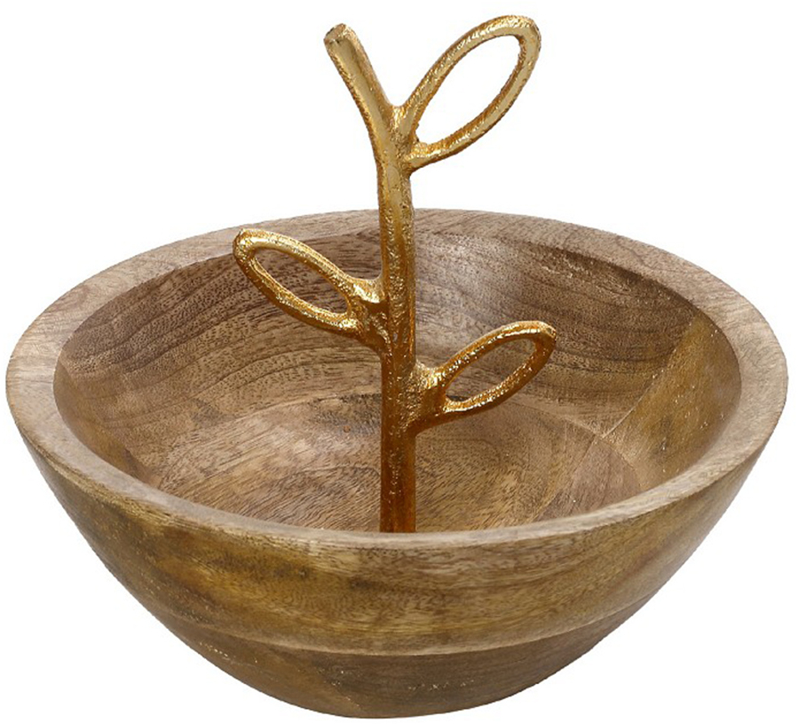 Μπωλ ξύλινο με μεταλλική λαβή 20x20x17cm Espiel FRI114